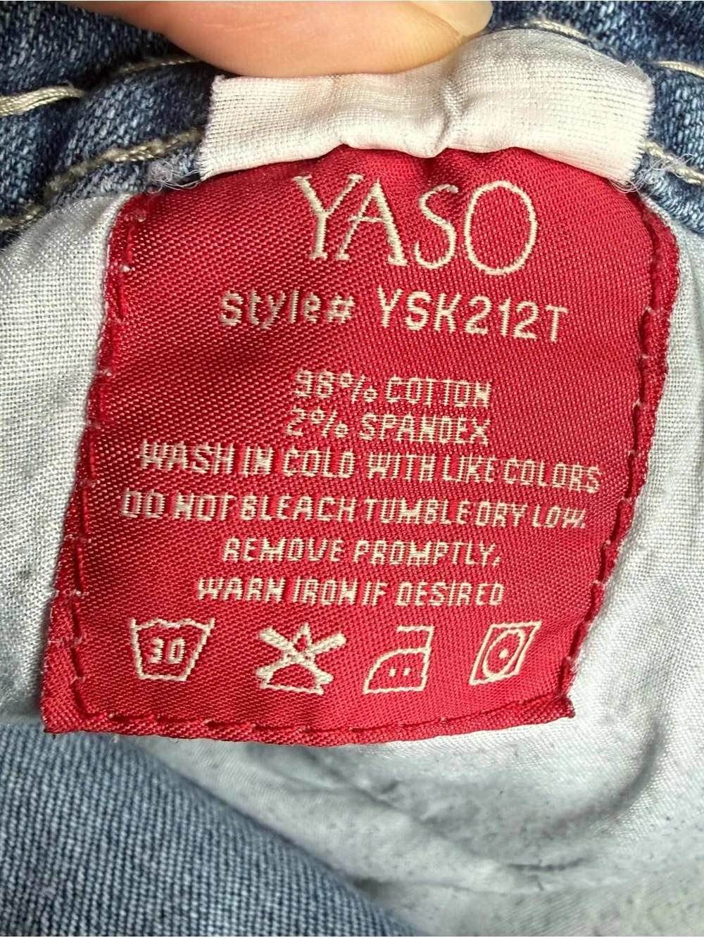 YASO Distressed‎ Denim Mini Skirt - Size 7/8 / 29
